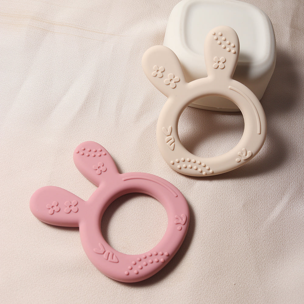 Carrot Bunny Shape Silicone Teether For Babies New Sensory Teething Toy Kids Educational Toy 2