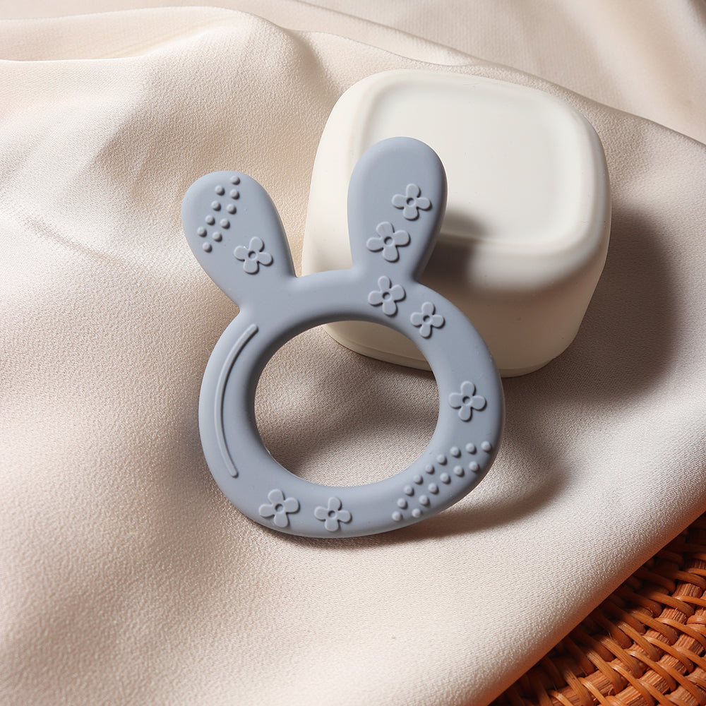 Carrot Bunny Shape Silicone Teether For Babies New Sensory Teething Toy Kids Educational Toy 3