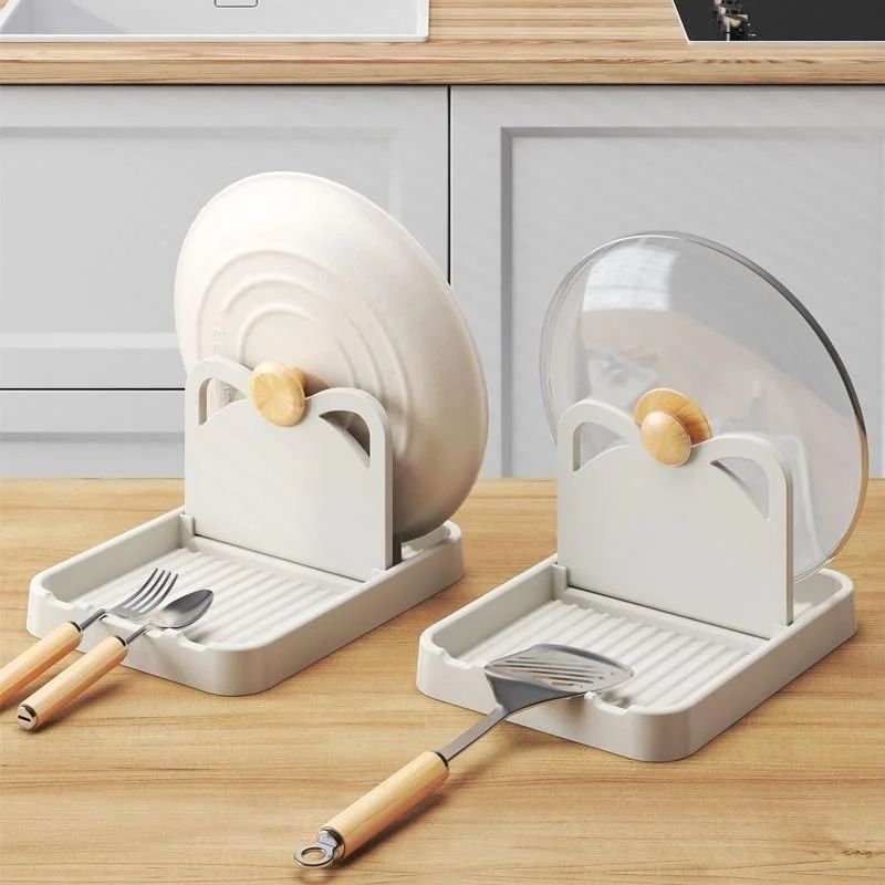 Ultimate Multifunctional Pan Lid & Spoon Holder Stand – Space-Saving Pot Lid Stand for Streamlined Cooking
