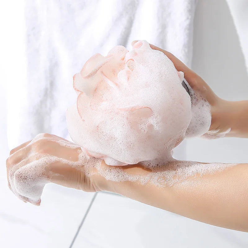 Soft Mesh Bath Sponge Balls Comfortable Large Flower Bubble Shower Rub Exfoliating Scrubbers Bath B 2