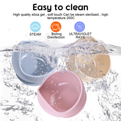 Silicone Sucker Bowl For Infant Feeding Baby Training Bowls Learning To Eat And Supplementary Food  3