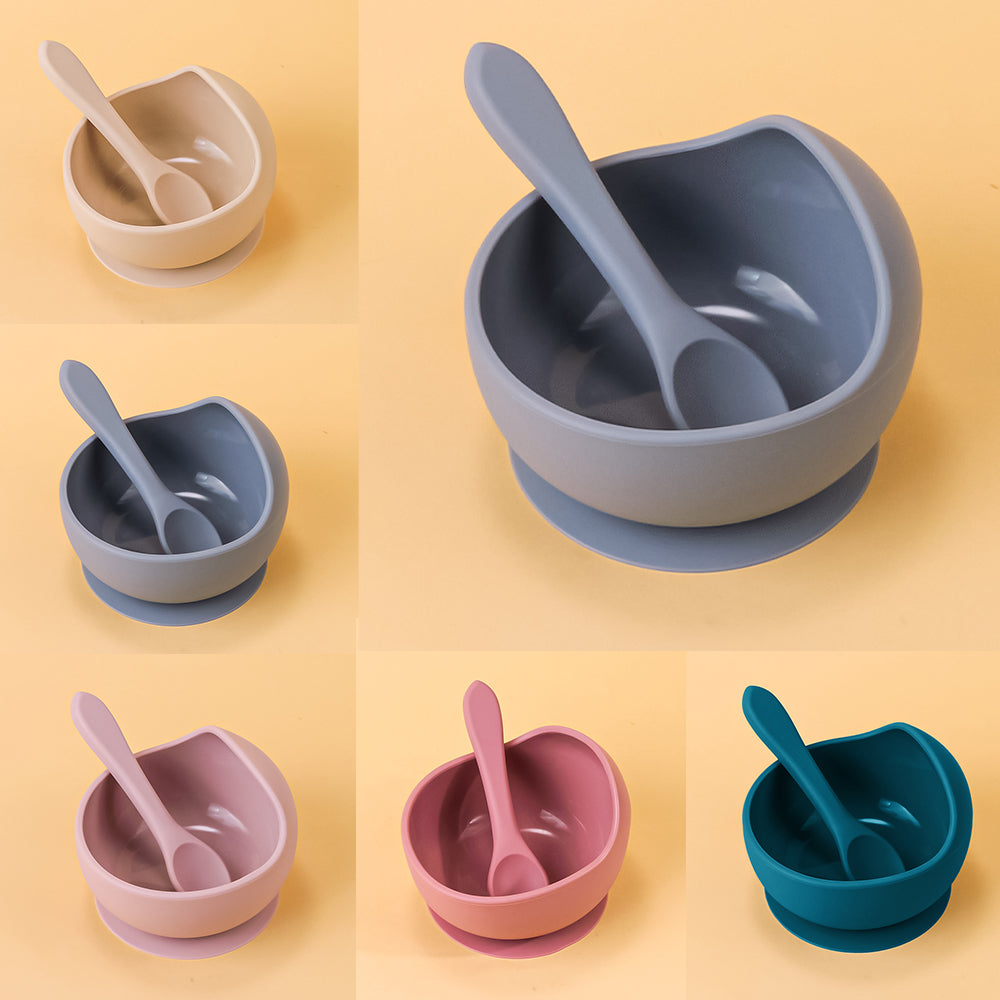 Silicone Sucker Bowl For Infant Feeding Baby Training Bowls Learning To Eat And Supplementary Food  5