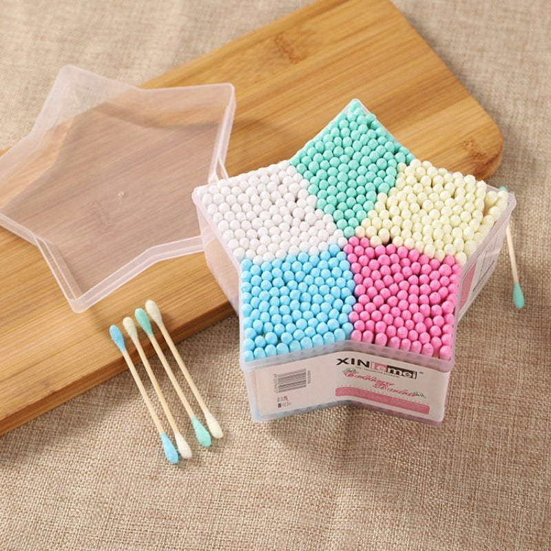 Colorful Double-headed Cotton Swab, Sanitary Makeup Remover & Ear Cleaner