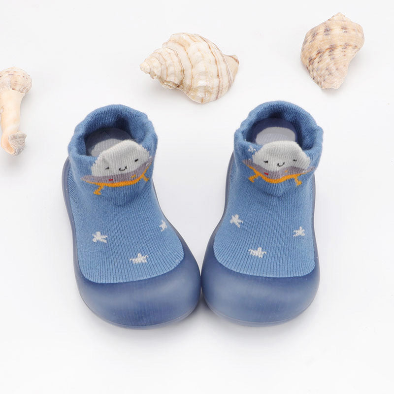 Cartoon Pattern Baby Socks Shoes For Kids Toddler First Walkers With Comfortable Rubber Sole 2