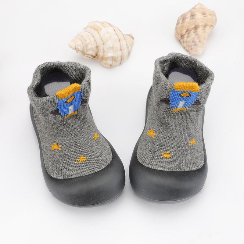 Cartoon Pattern Baby Socks Shoes For Kids Toddler First Walkers With Comfortable Rubber Sole 4