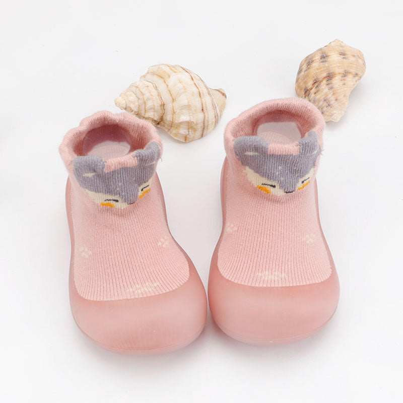 Cartoon Pattern Baby Socks Shoes For Kids Toddler First Walkers With Comfortable Rubber Sole 6