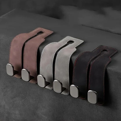 Premium Car Seat Back Hook  Leather  ABS Headrest Purse Hook 5