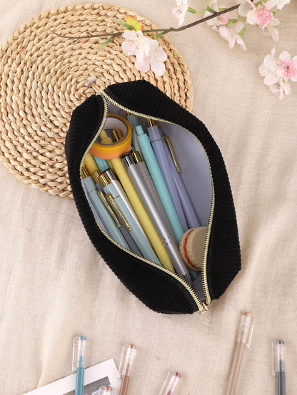 Large Capacity Pencil Case, School Supplies Stationery Bag, Solid Color Pencil Case for School