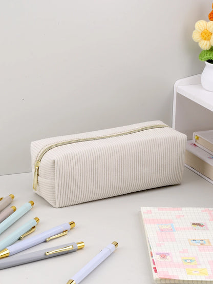 Large Capacity Pencil Case, School Supplies Stationery Bag, Solid Color Pencil Case for School