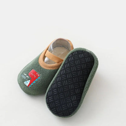 Anti Slip Newborn Baby Shoes Cartoon Slippers For Boys Girls Rubber Sole Winter First Walk Shoes In 2