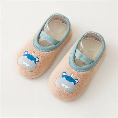 Anti Slip Newborn Baby Shoes Cartoon Slippers For Boys Girls Rubber Sole Winter First Walk Shoes In 9