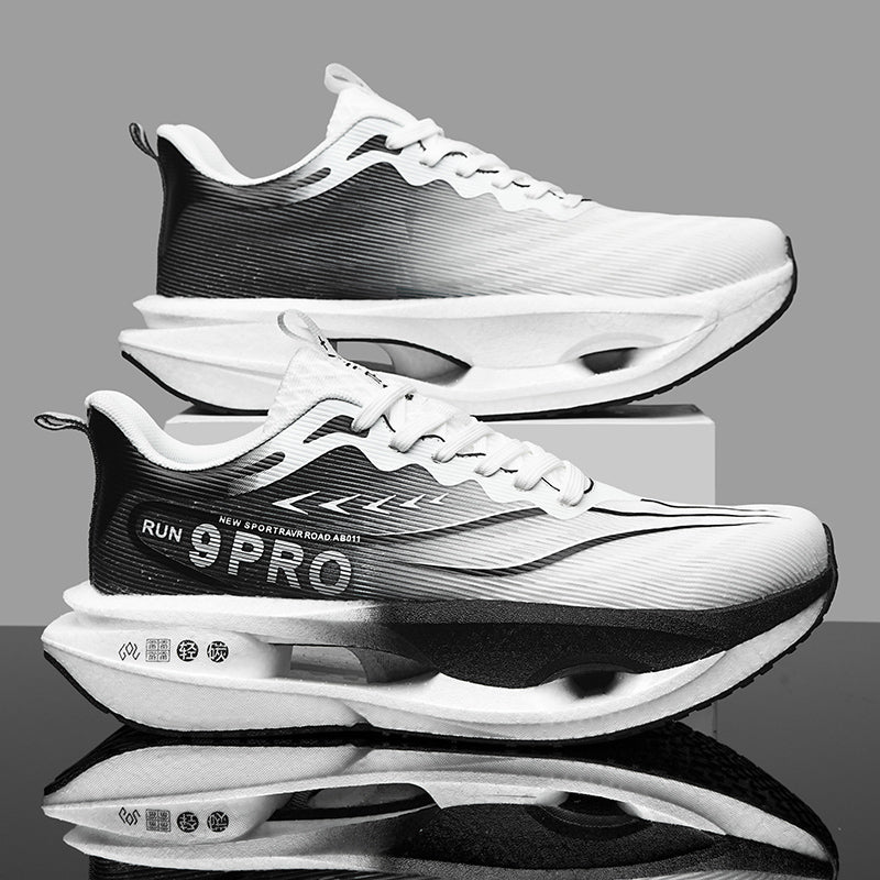 Men's Lightweight Running Shoes with Carbon Plate, Soft Sole Anti-Slip Sports Sneakers, Casual Mesh Shoes