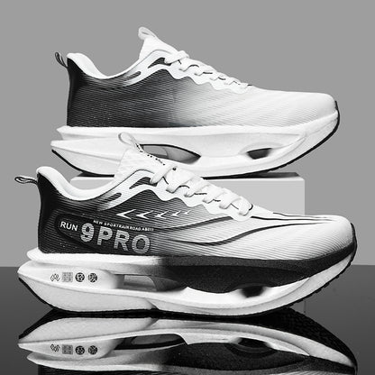 Men's Lightweight Running Shoes with Carbon Plate, Soft Sole Anti-Slip Sports Sneakers, Casual Mesh Shoes
