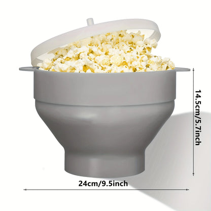 Large Capacity Microwave Popcorn Maker Foldable Silicone Bowl BPAFree  Dishwasher Safe 2