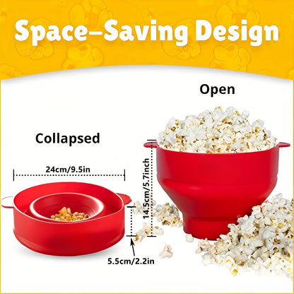 Large Capacity Microwave Popcorn Maker Foldable Silicone Bowl BPAFree  Dishwasher Safe 4
