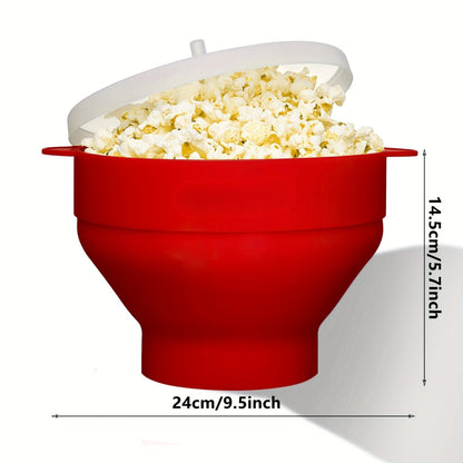 Large Capacity Microwave Popcorn Maker Foldable Silicone Bowl BPAFree  Dishwasher Safe 7