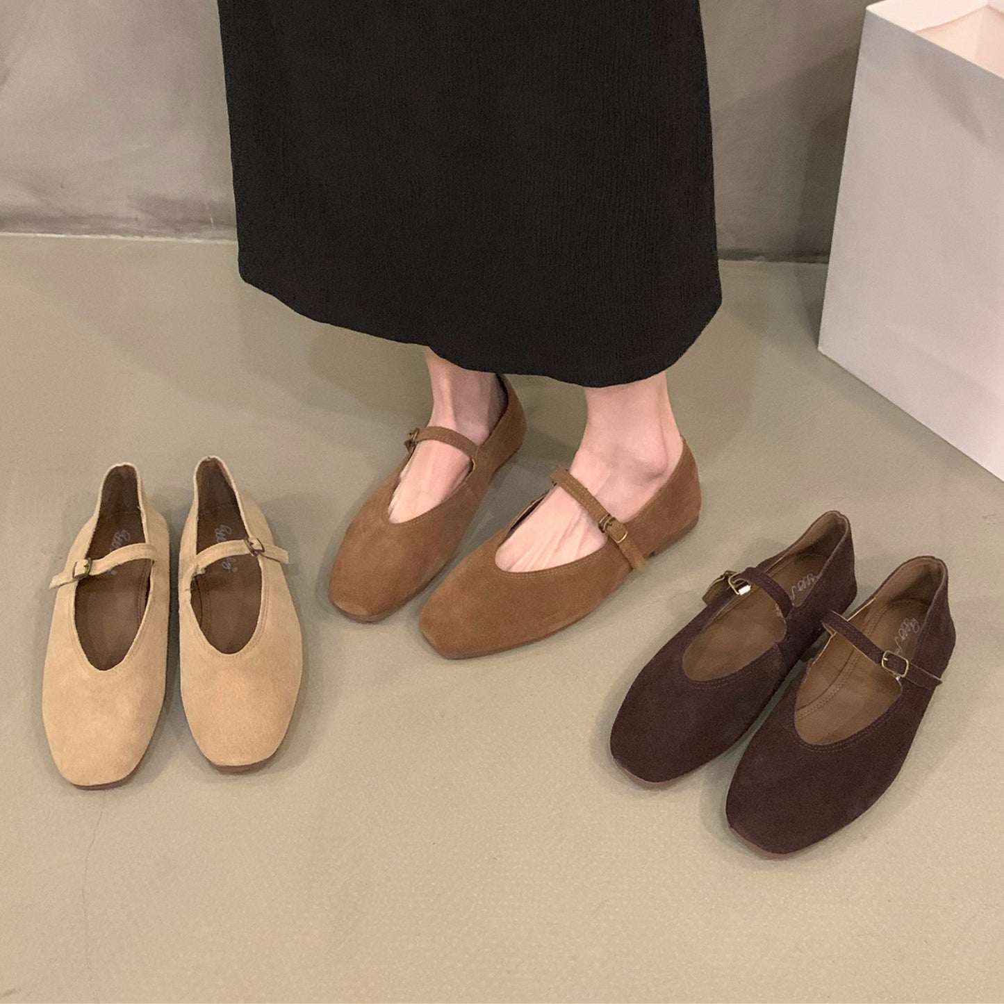 Soft Leather Women Flats, Spring New Brand, Round Toe Shallow Slip On, Casual Ballet Shoes, Elegant Dress Shoes