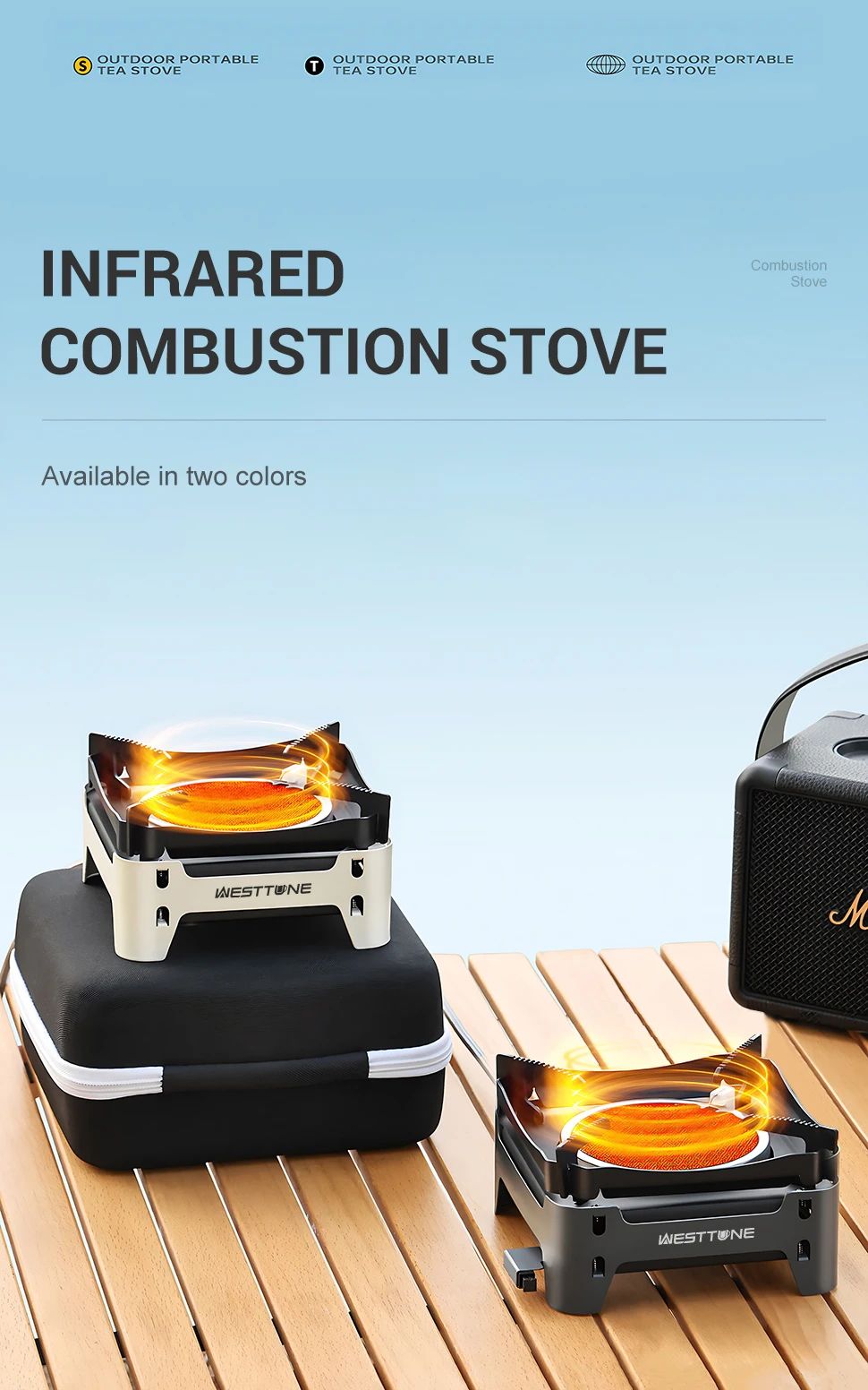 Westtune Camping Cooking Burner Portable 3600W Infrared Gas Stove With Electronic Ignition 6