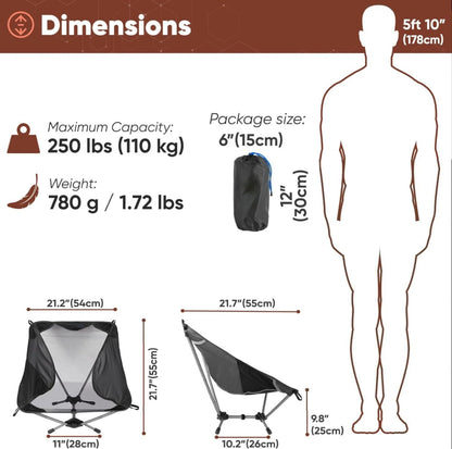 Westtune Ultralight Camping Chair 780g Aluminum Folding Moon Chair For Hiking And Travel 1