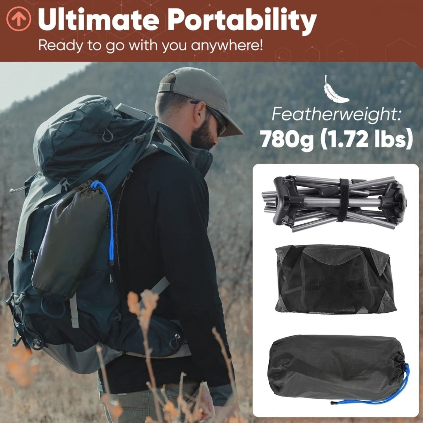 Westtune Ultralight Camping Chair 780g Aluminum Folding Moon Chair For Hiking And Travel 2