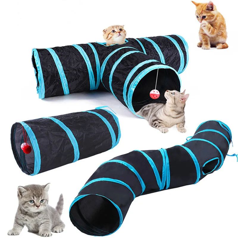Foldable Cat Tunnel Toy Durable Breathable Play Tube for Indoor Cats