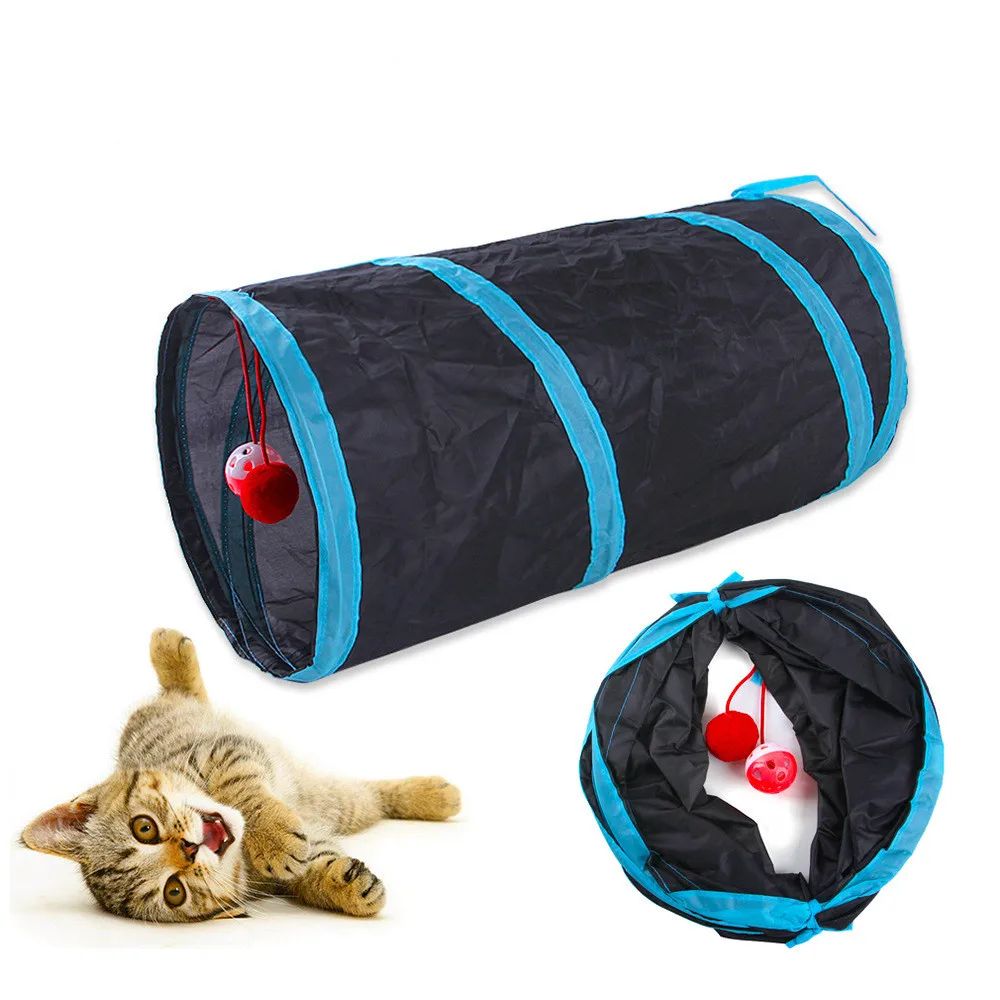 Foldable Cat Tunnel Toy Durable Breathable Play Tube For Indoor Cats 1