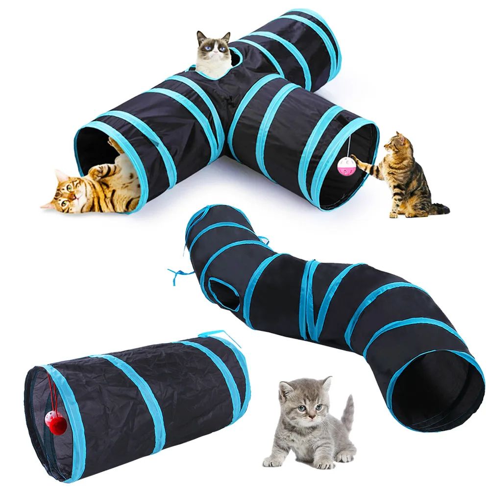 Foldable Cat Tunnel Toy Durable Breathable Play Tube For Indoor Cats 2