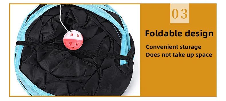 Foldable Cat Tunnel Toy Durable Breathable Play Tube For Indoor Cats 5