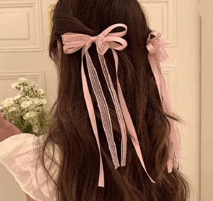 SilkLace Ribbon Bow Hair Clip