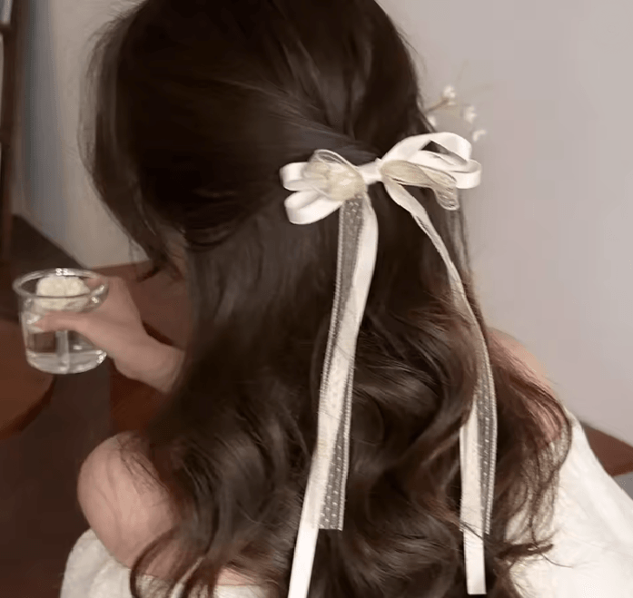 SilkLace Ribbon Bow Hair Clip 1
