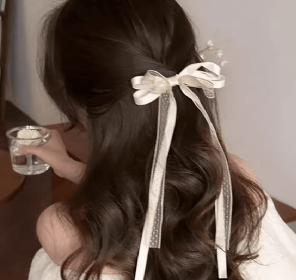 SilkLace Ribbon Bow Hair Clip 1