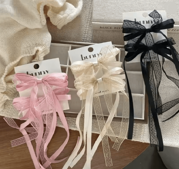 SilkLace Ribbon Bow Hair Clip 2