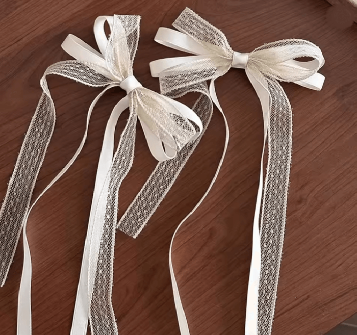 SilkLace Ribbon Bow Hair Clip 4