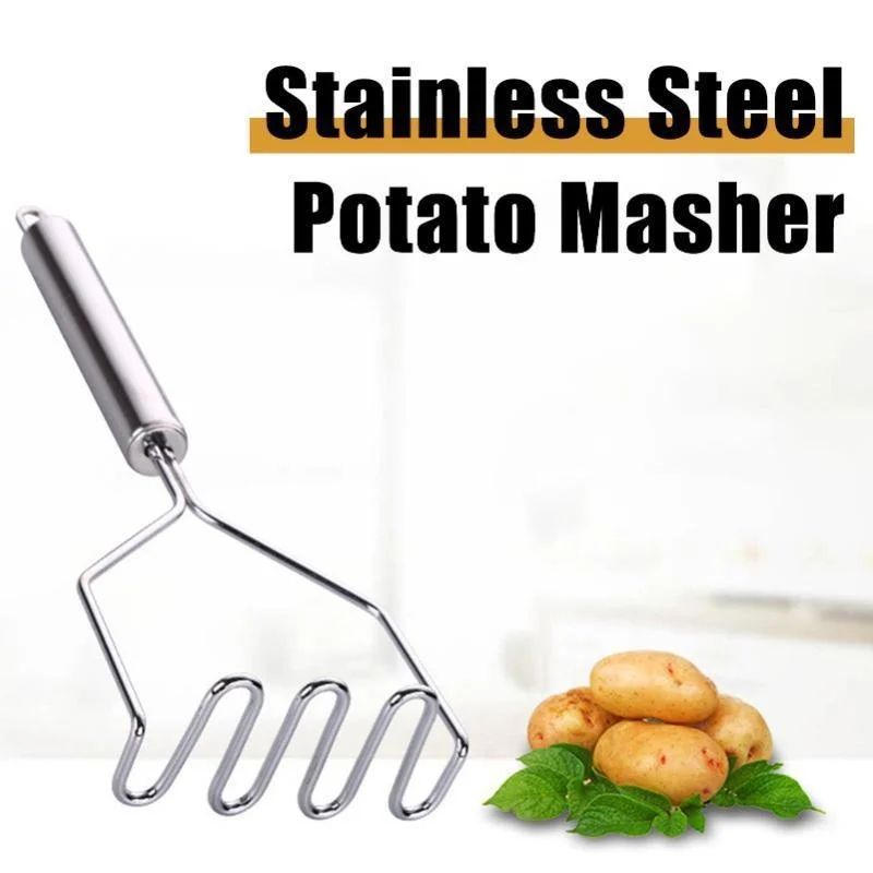 Premium Stainless Steel Kitchen Masher  Manual Vegetable Fruit  Potato Crusher 1