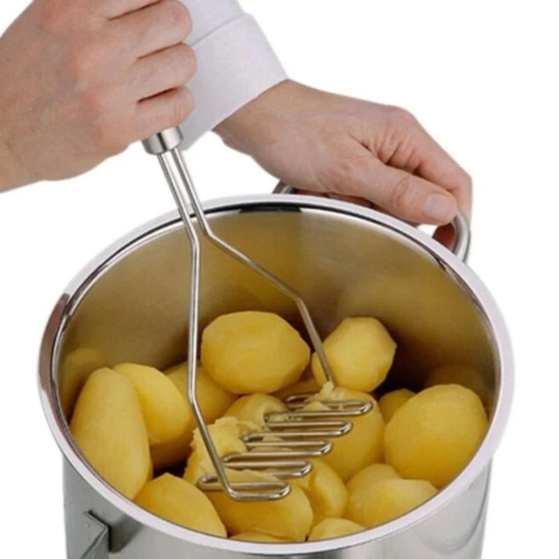 Premium Stainless Steel Kitchen Masher  Manual Vegetable Fruit  Potato Crusher 2