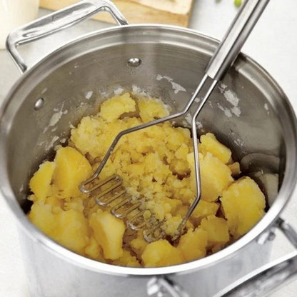 Premium Stainless Steel Kitchen Masher  Manual Vegetable Fruit  Potato Crusher 3