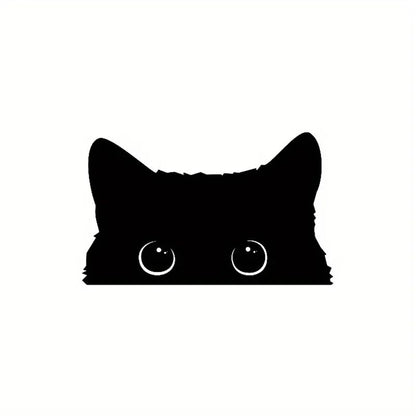 Playful Cat Vinyl Car Sticker  Waterproof Cute Eyes Car Decal 1