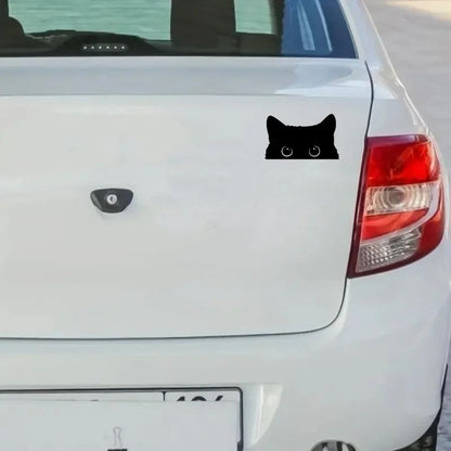 Playful Cat Vinyl Car Sticker  Waterproof Cute Eyes Car Decal 3