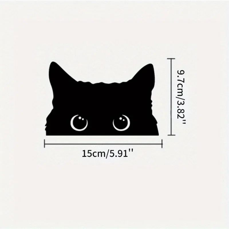 Playful Cat Vinyl Car Sticker  Waterproof Cute Eyes Car Decal 7