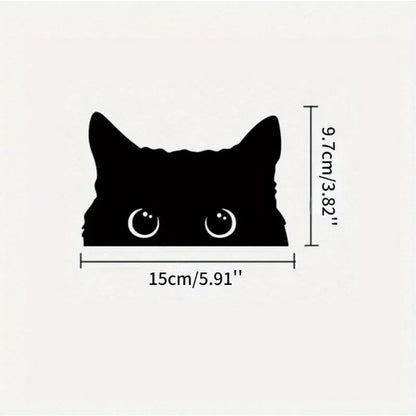 Playful Cat Vinyl Car Sticker  Waterproof Cute Eyes Car Decal 7