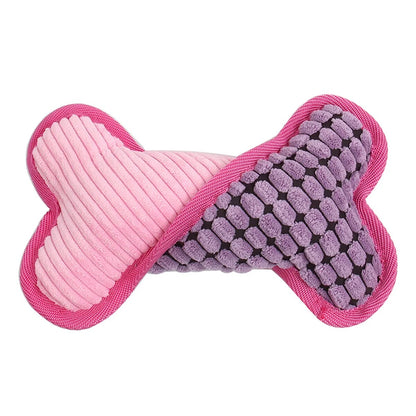 Stuffed Plush Chew Toys For Dogs Squeaky Bones Toy Puppy Birthday Gifts 8