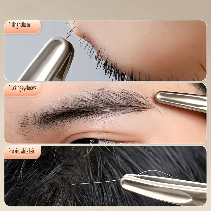 HeavyDuty NiLiYa Eyebrow  Facial Hair Tweezers  Sharp Tips Stainless Steel Precision 3