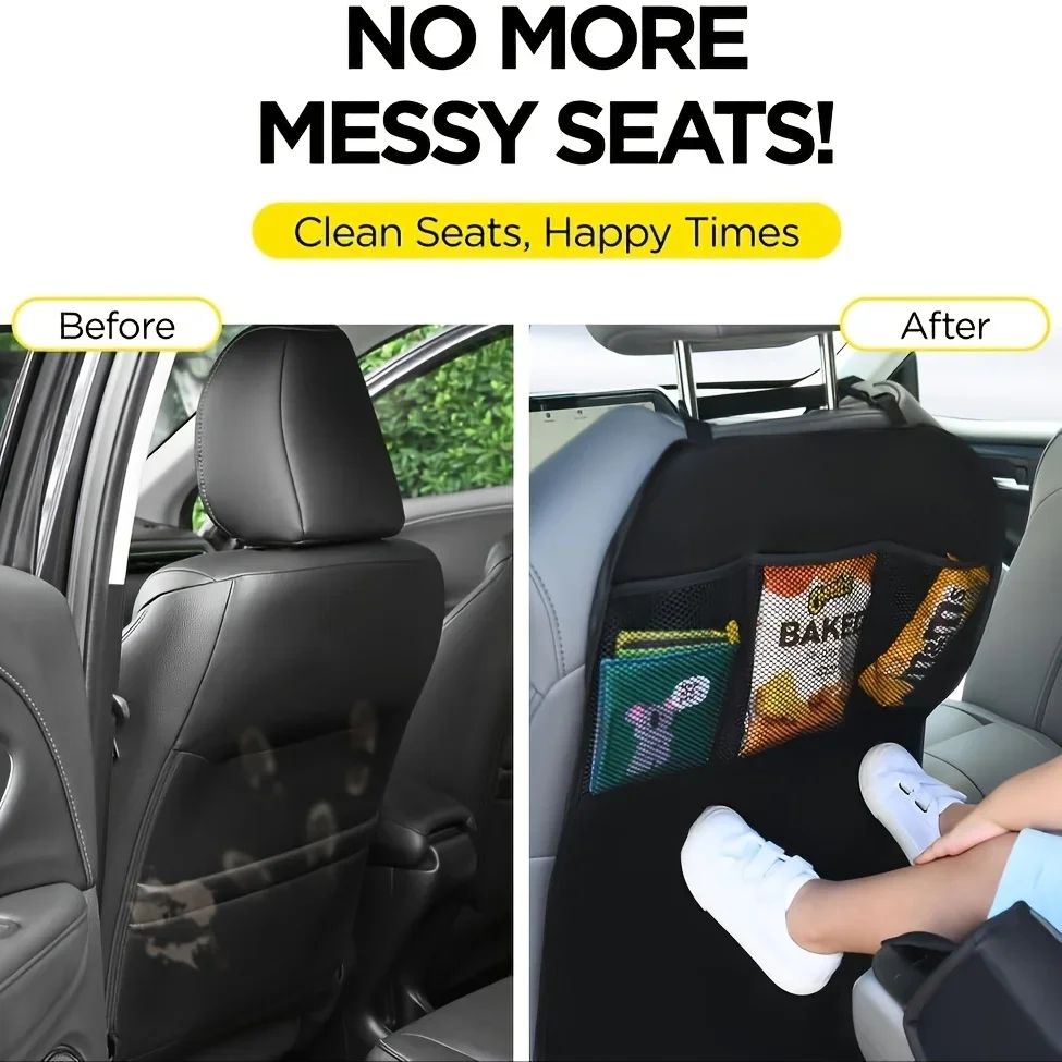 Premium Waterproof Back Seat Protector  3Pocket Car Seat Organizer 2