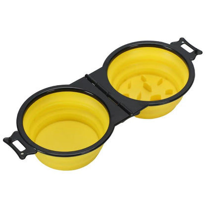 Foldable Dual Bowl Portable Pet Feeding And Water Bowl For Travel 12