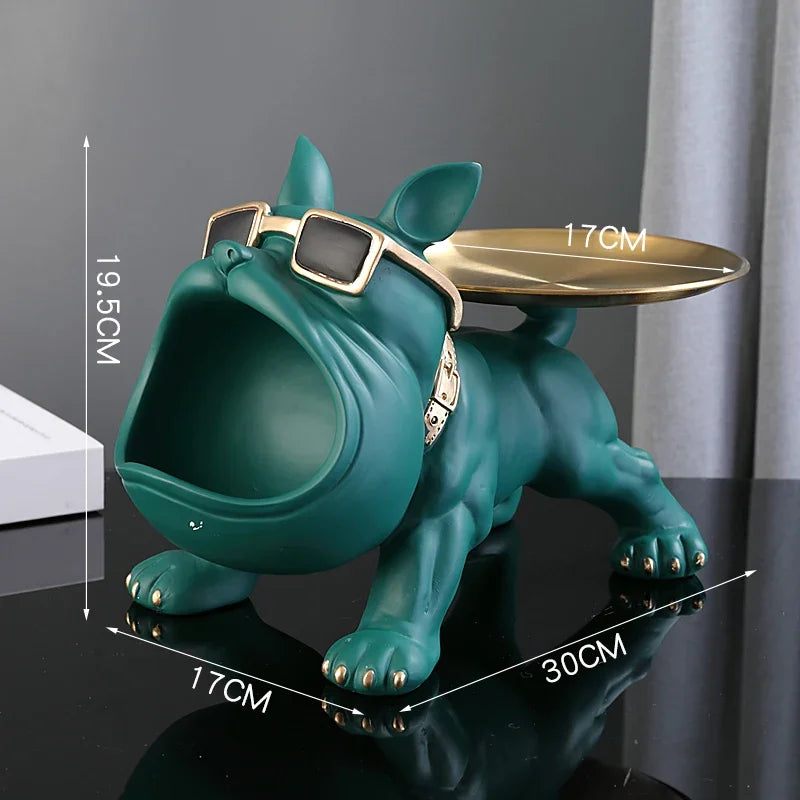 Home Decor Bulldog Sculpture Animal Ornament Key Storage Figurine 5