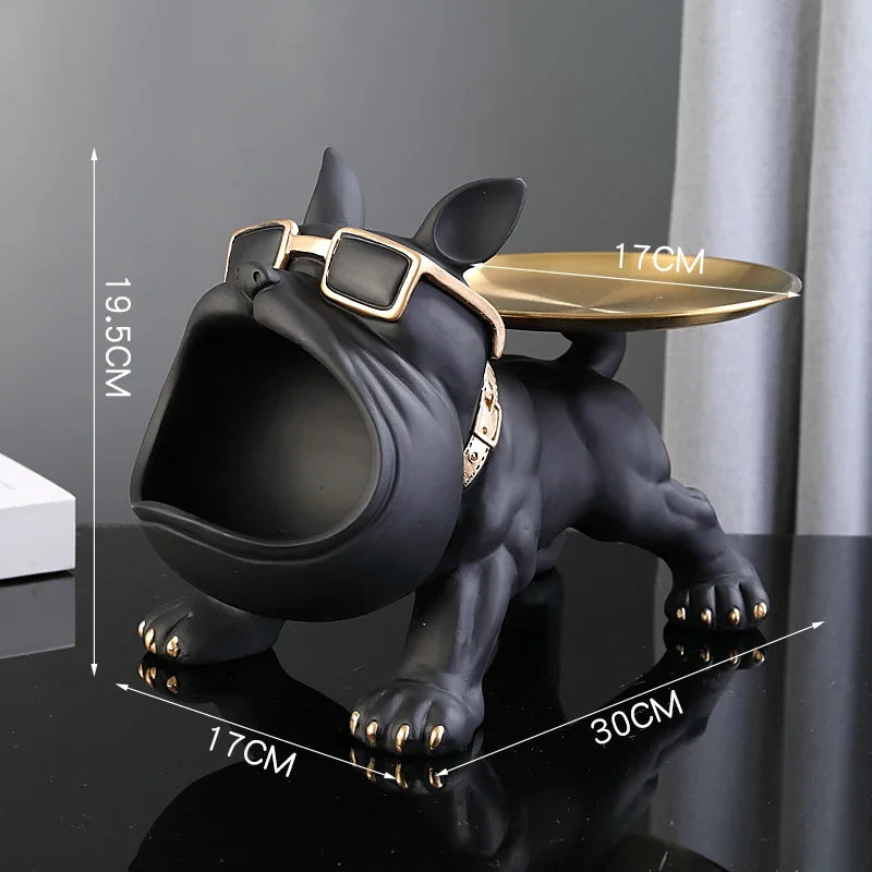 Home Decor Bulldog Sculpture Animal Ornament Key Storage Figurine 6