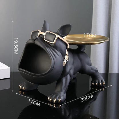 Home Decor Bulldog Sculpture Animal Ornament Key Storage Figurine 6