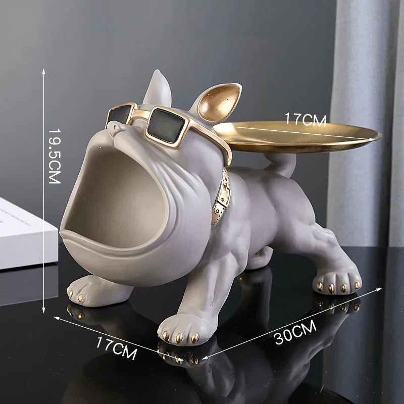 Home Decor Bulldog Sculpture Animal Ornament Key Storage Figurine 7