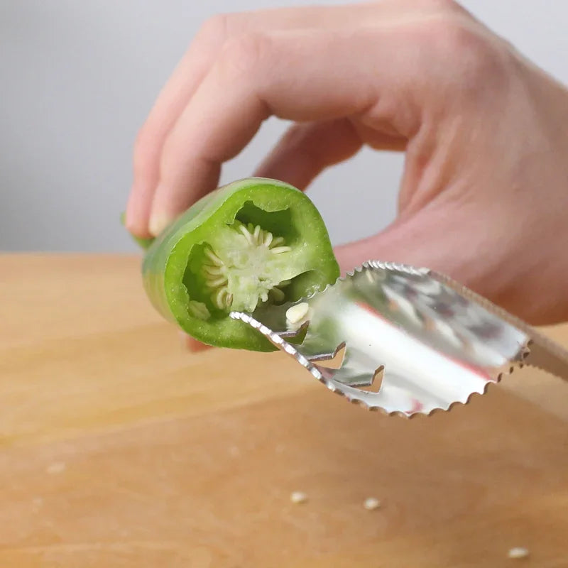 Stainless Steel Corer Green Pepper Seed Remover Chili Corer Bitter Gourd Cutter For Easy Seed Remov 1