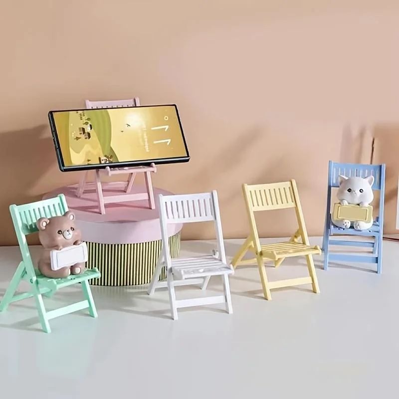 Compact Mini Chair-Style Foldable Phone Stand - Universal Candy-Color Mobile Holder